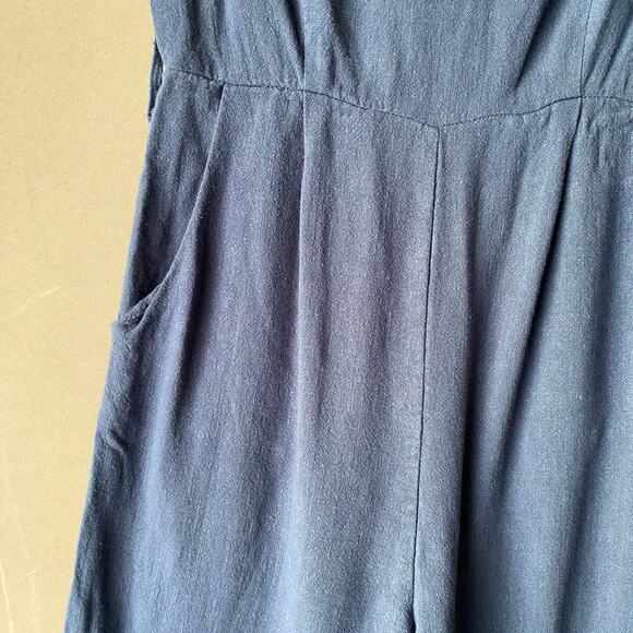 Lulu’s sz XS Sleeveless cotton blue jumpsuit - Picture 4 of 11